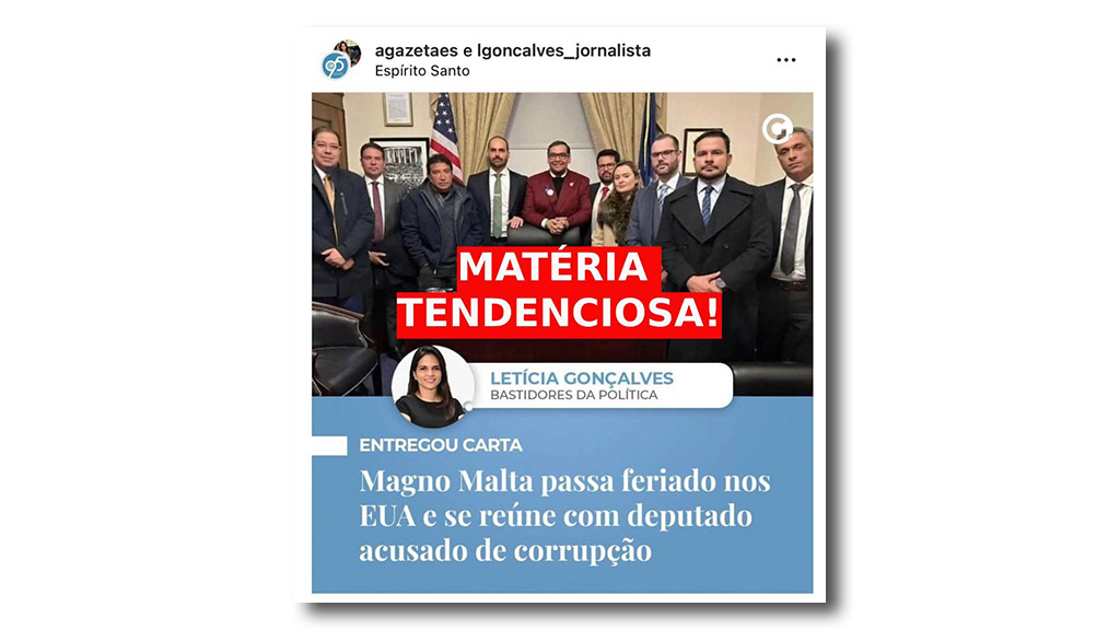 Mais uma vez o jornal A Gazeta publica matéria tendenciosa. Agora sobre a viagem do Senador Magno Malta e outros parlamentares a Washington.